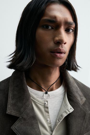 SUEDE LEATHER BLAZER - Brown / Taupe by Zara - Image 4