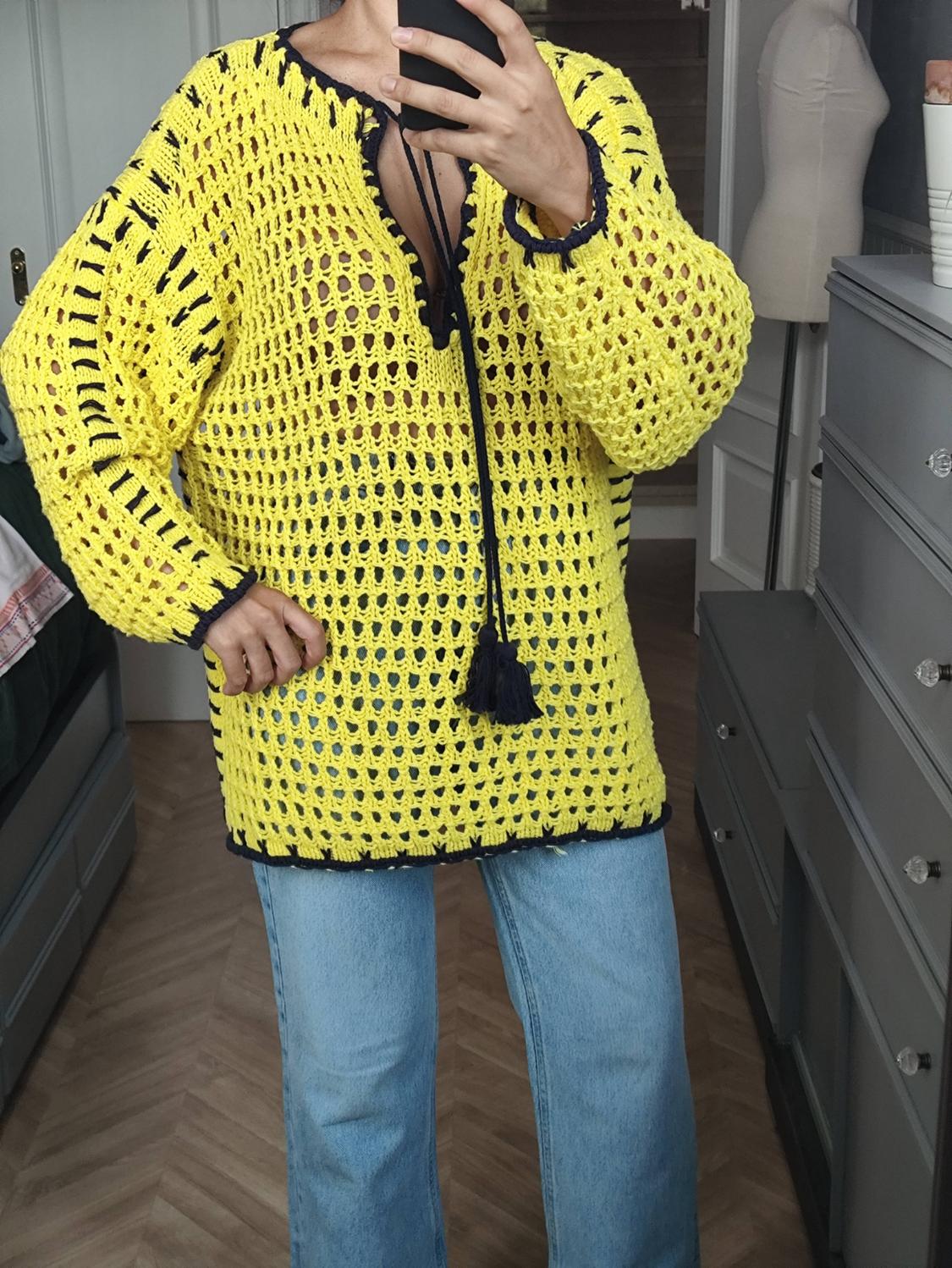 KNIT SWEATER WITH CONTRAST TOPSTITCHING - Image 6