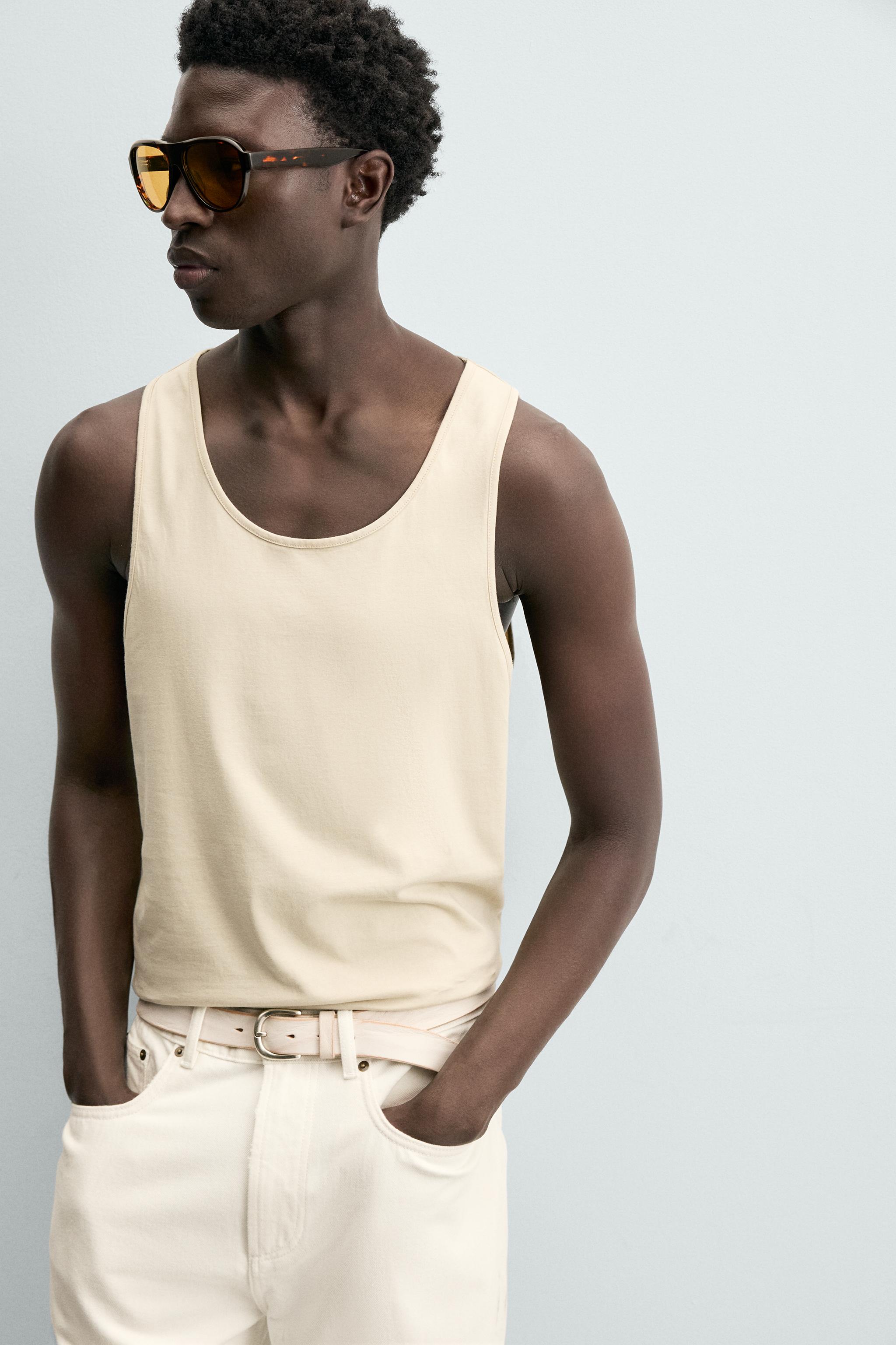 Мужские топы Zara MEDIUM WEIGHT REGULAR FIT TANK TOP — фото 6