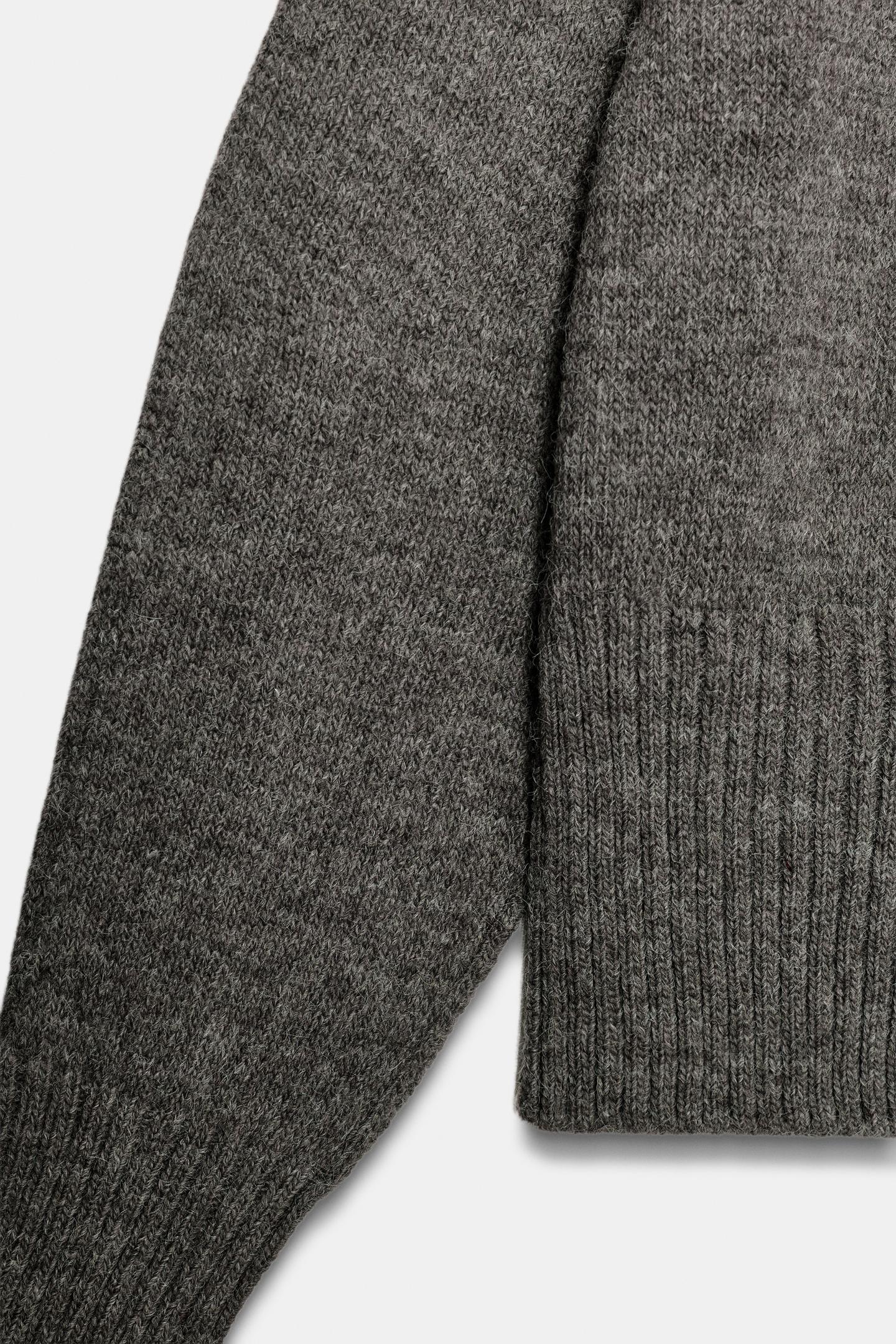Женский свитер Zara Shoulder-Seam Knit Jumper, цвет: Коричневый / Серо-коричневый — фото 7