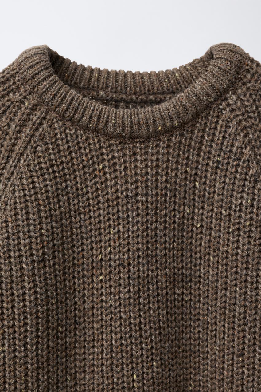 CHUNKY KNIT SWEATER WITH ELBOW PATCHES