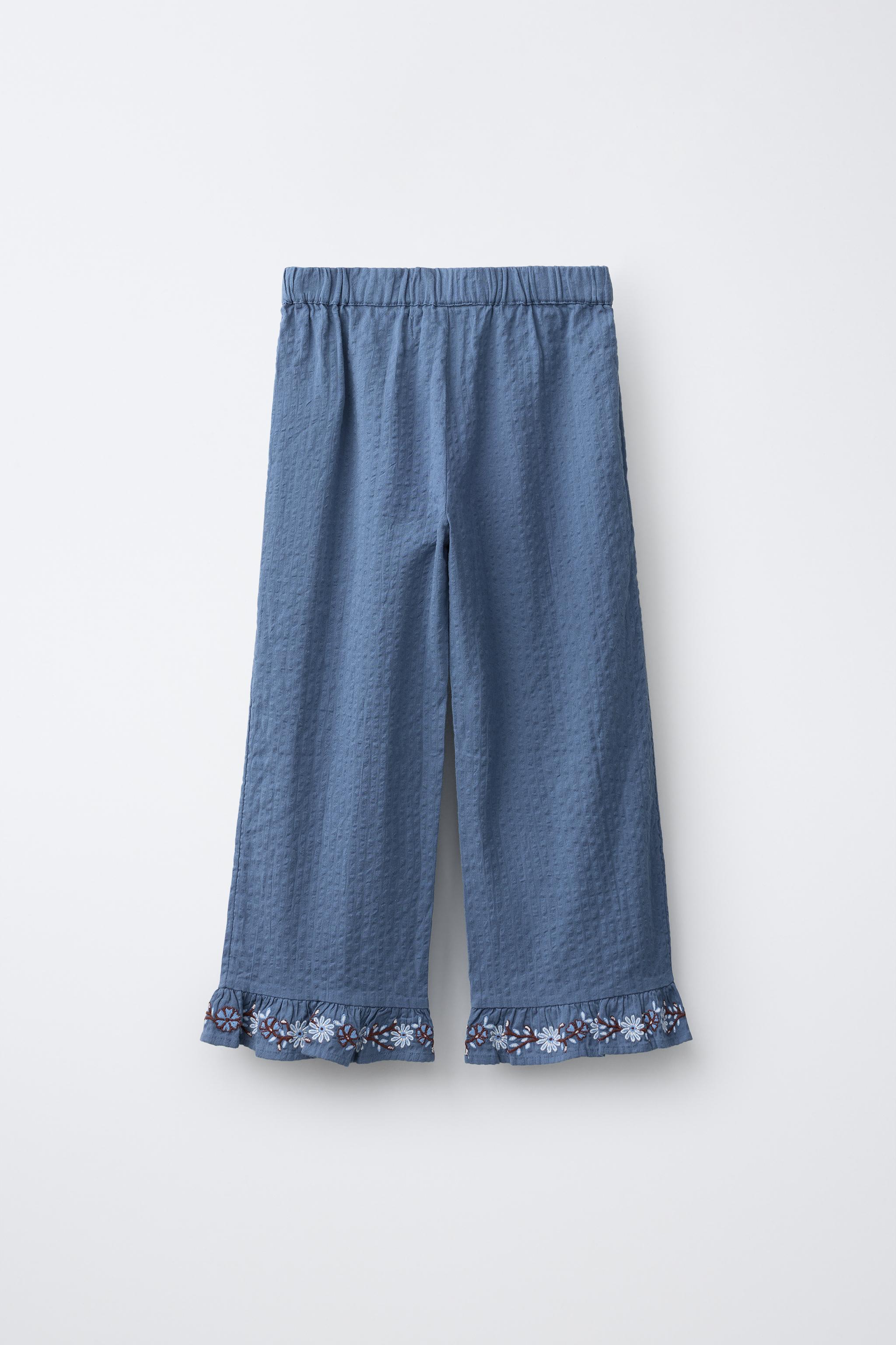JUPE-CULOTTE VOLANT FLEURS BRODÉES