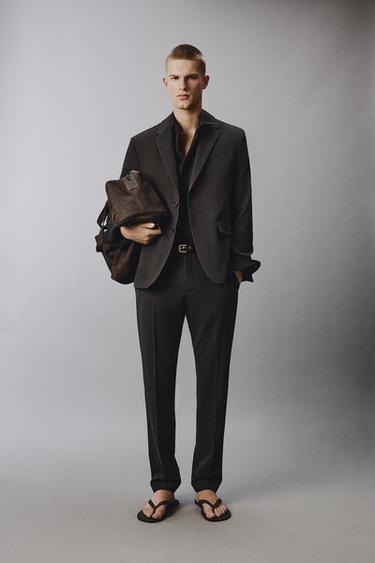 COMFORT SUIT BLAZER - Dark brown by Zara