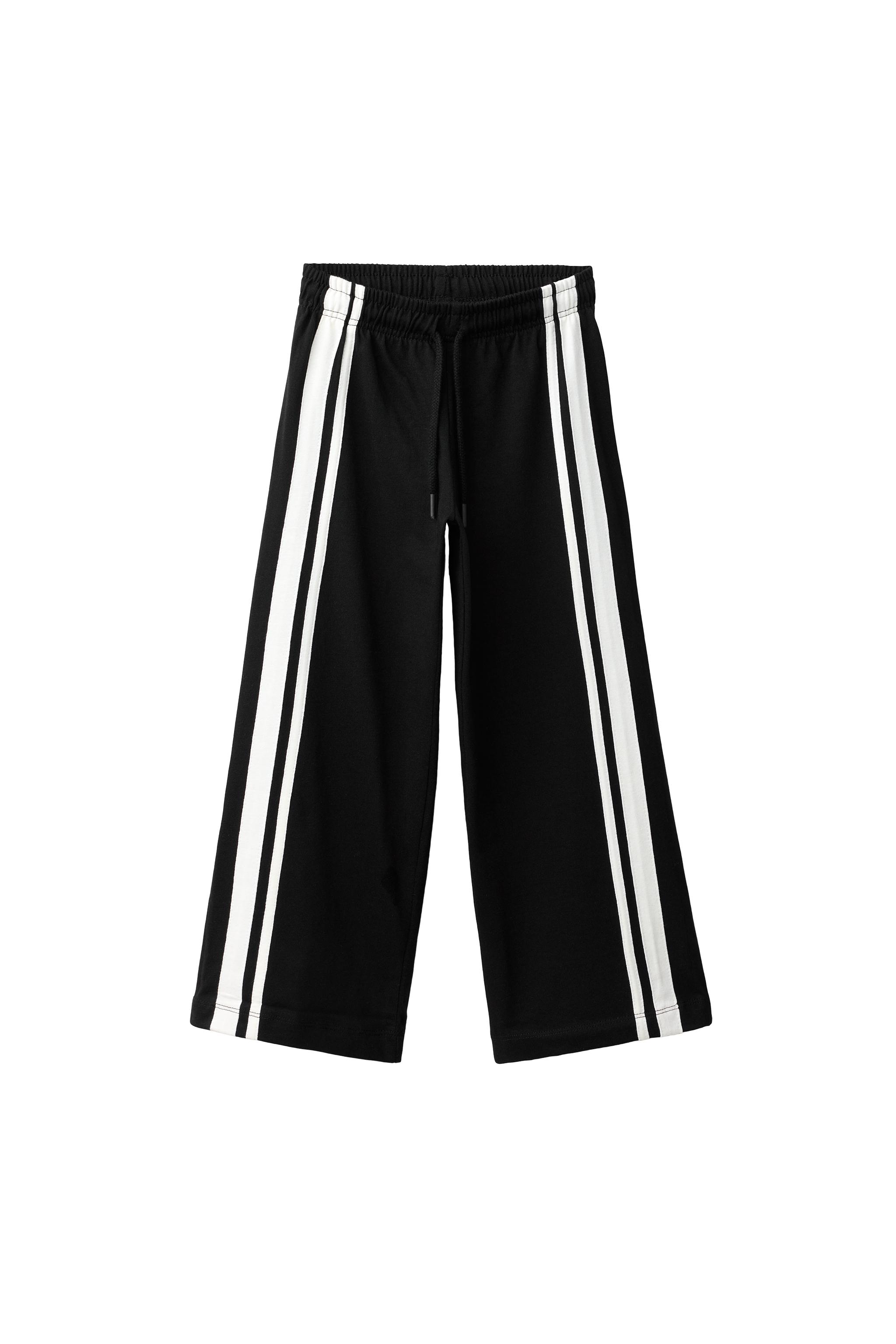 WIDE LEG PANTS WITH SIDE STRIPES