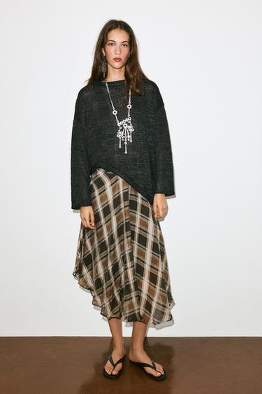 Zara ASYMMETRIC KNIT JUMPER - Black