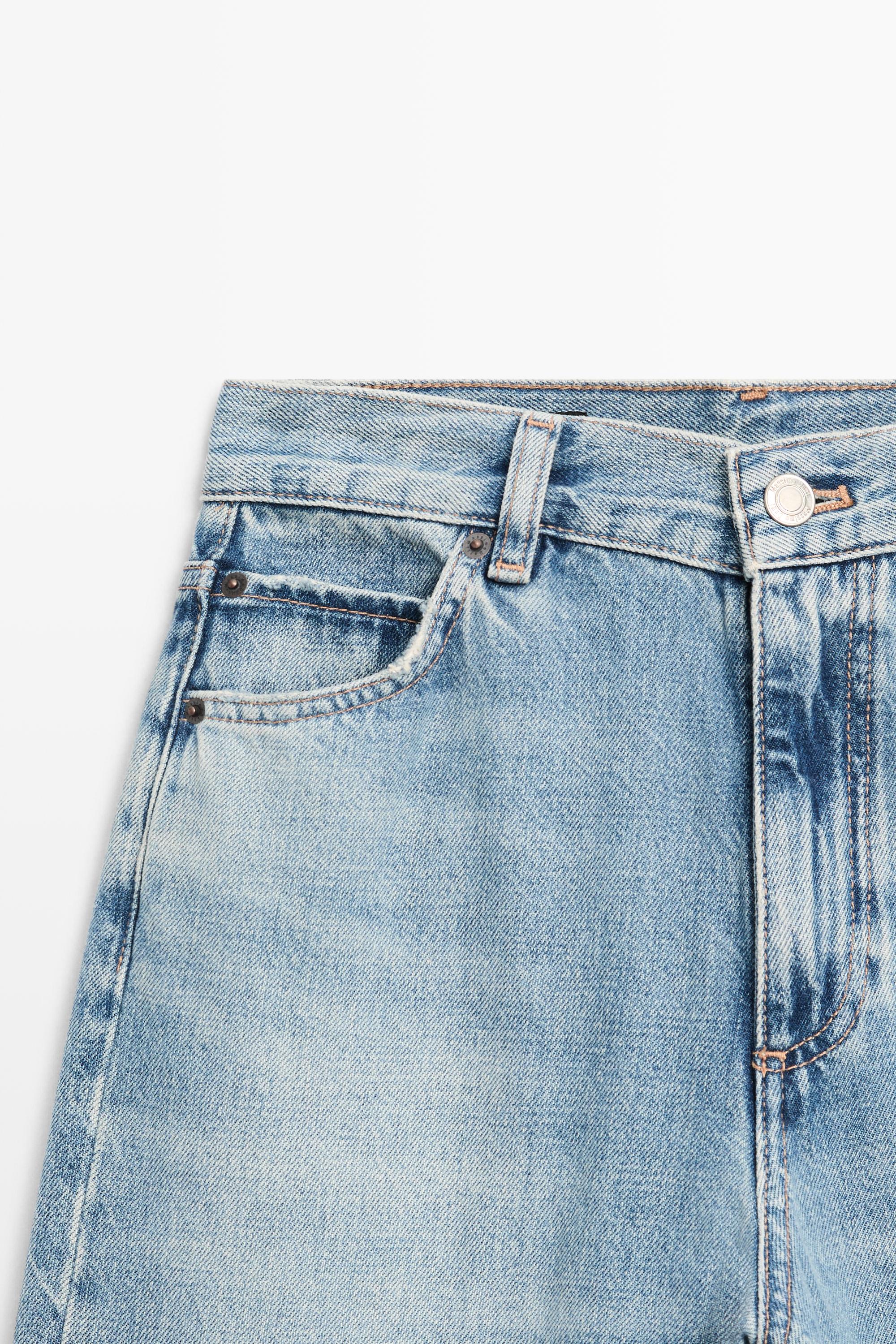High-waist palazzo jeans — Light blue