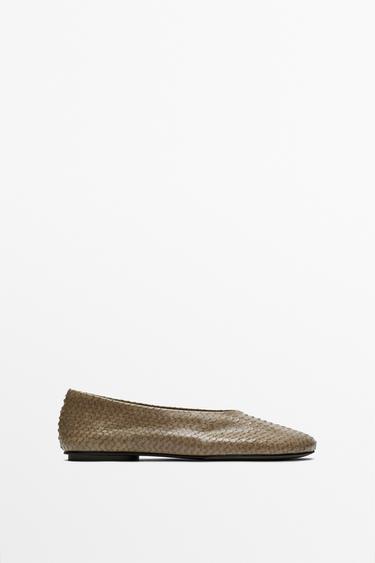 Zara Round toe leather ballerinas - Snake - Image 0
