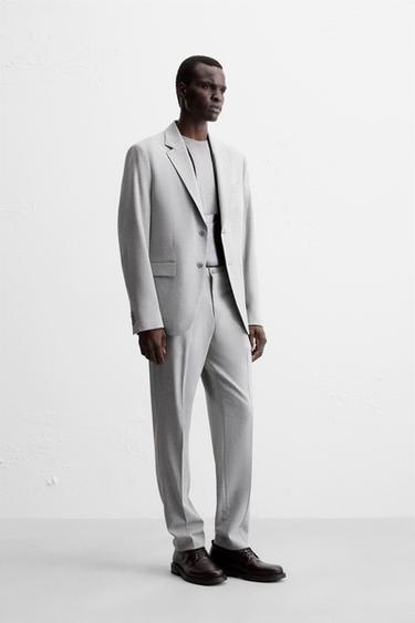 TEXTURED SUIT BLAZER - Light grey by Zara - Image 3
