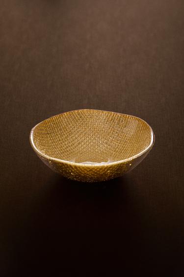 Zara IRREGULAR GOLDEN GLASS BOWL - Gold