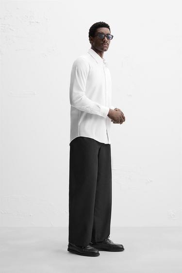 TWILL TEXTURED SHIRT - White by Zara - Image 3