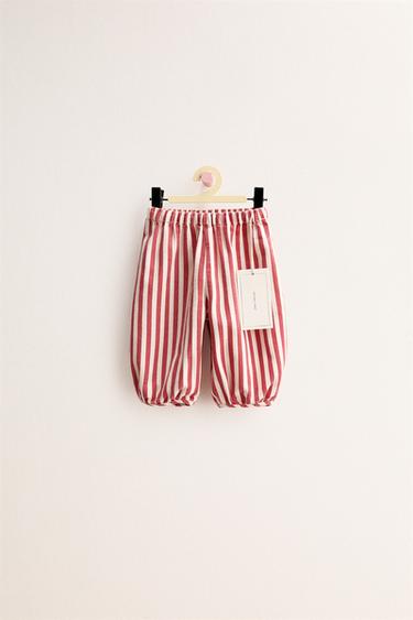 ZARA TIMELESS - БРЮКИ BAGGY ИЗ ТВИЛА В ПОЛОСКУ — КРАСНЫЙ от Zara