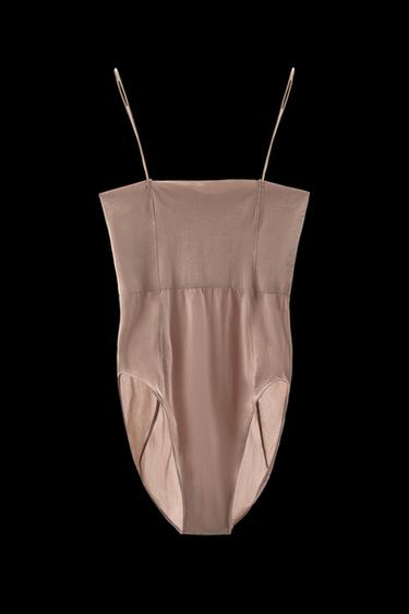 FITTED BODYSUIT WITH STITCHING - Beige-pink by Zara - Image 0