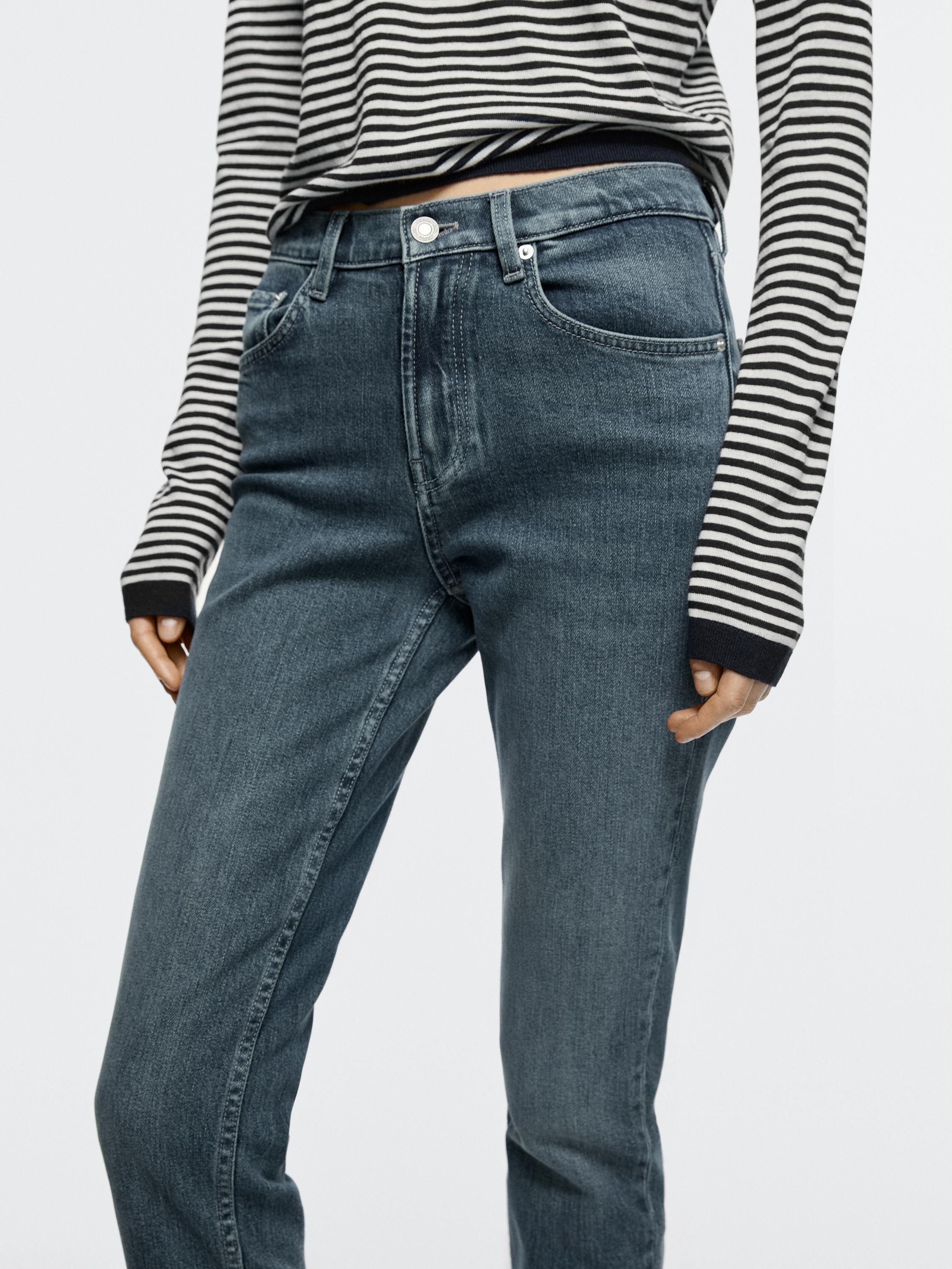 Mid-rise cropped slim fit jeans