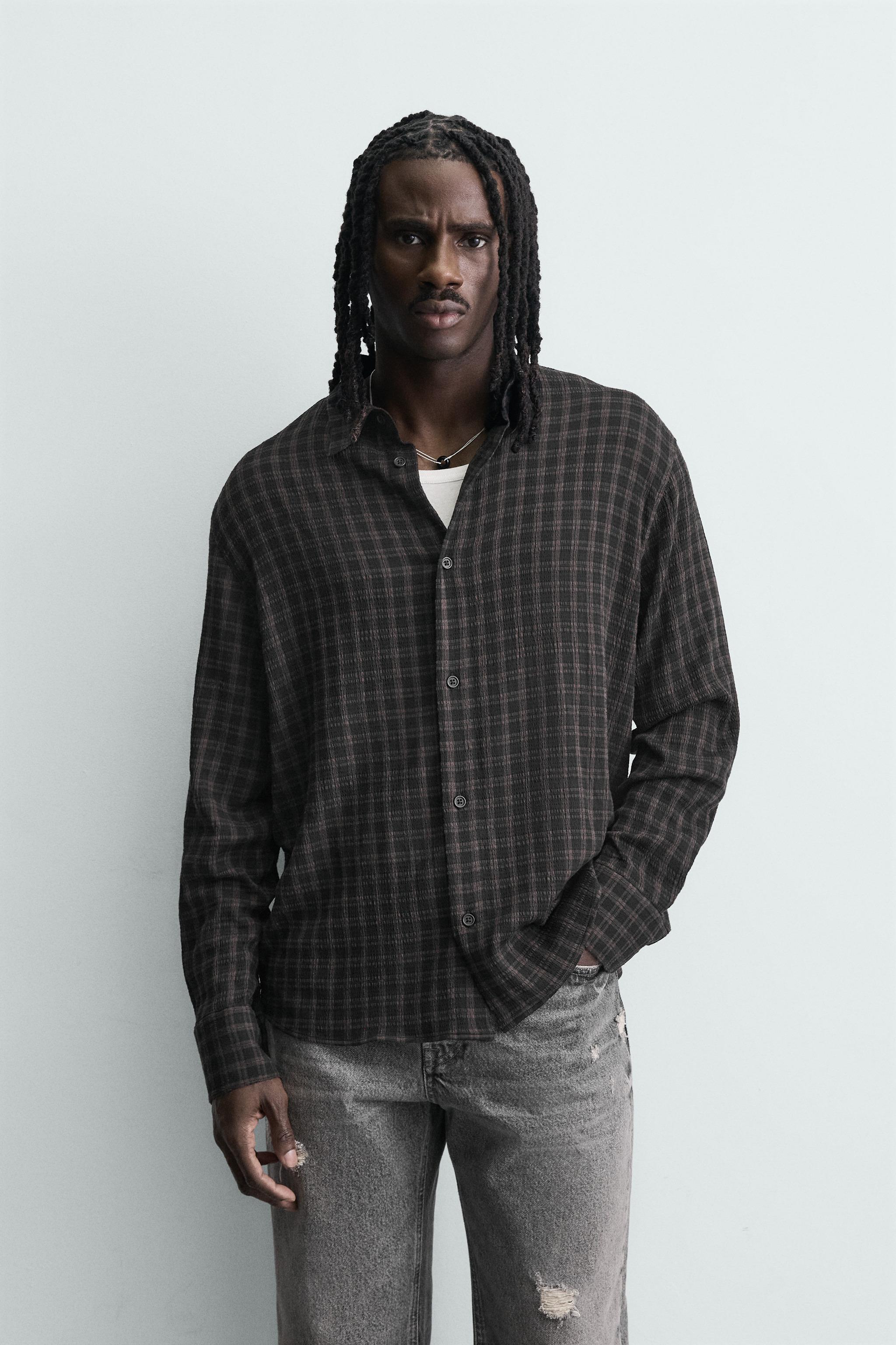新品未使用！　ZARA チェック柄オーバーシャツ オーバーサイズチェック柄シャツ - ライトブルー | ZARA Japan / 日本