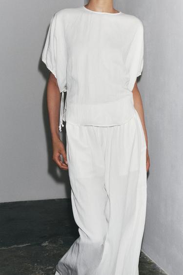 BLOUSE À MANCHES BOUFFANTES ZW COLLECTION - Blanc cassé de Zara - Image 2