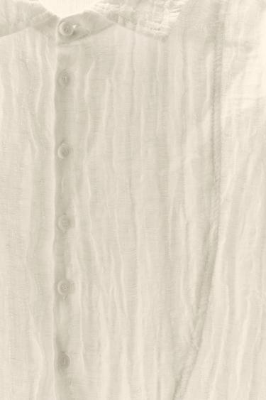 CHEMISE EFFET FROISSÉ AVEC LIN ÉDITION LIMITÉE - Blanc de Zara - Image 6