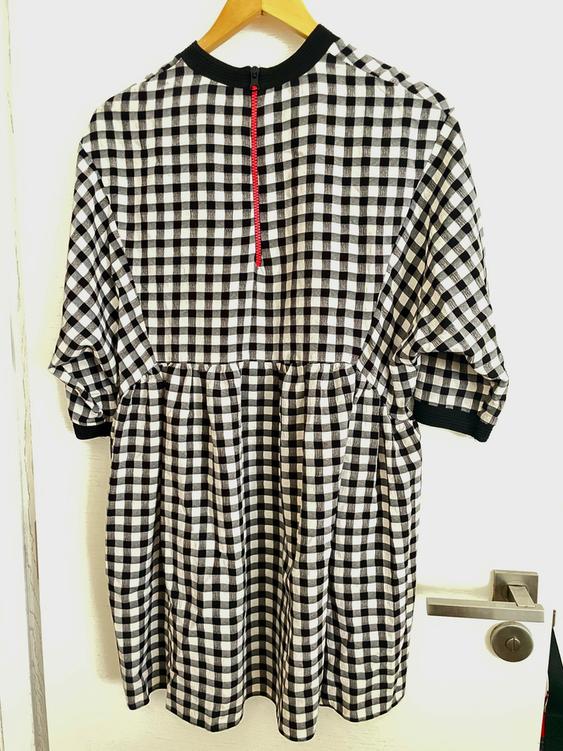 black and white check dress zara CHECKED SECOND HAND Black / White