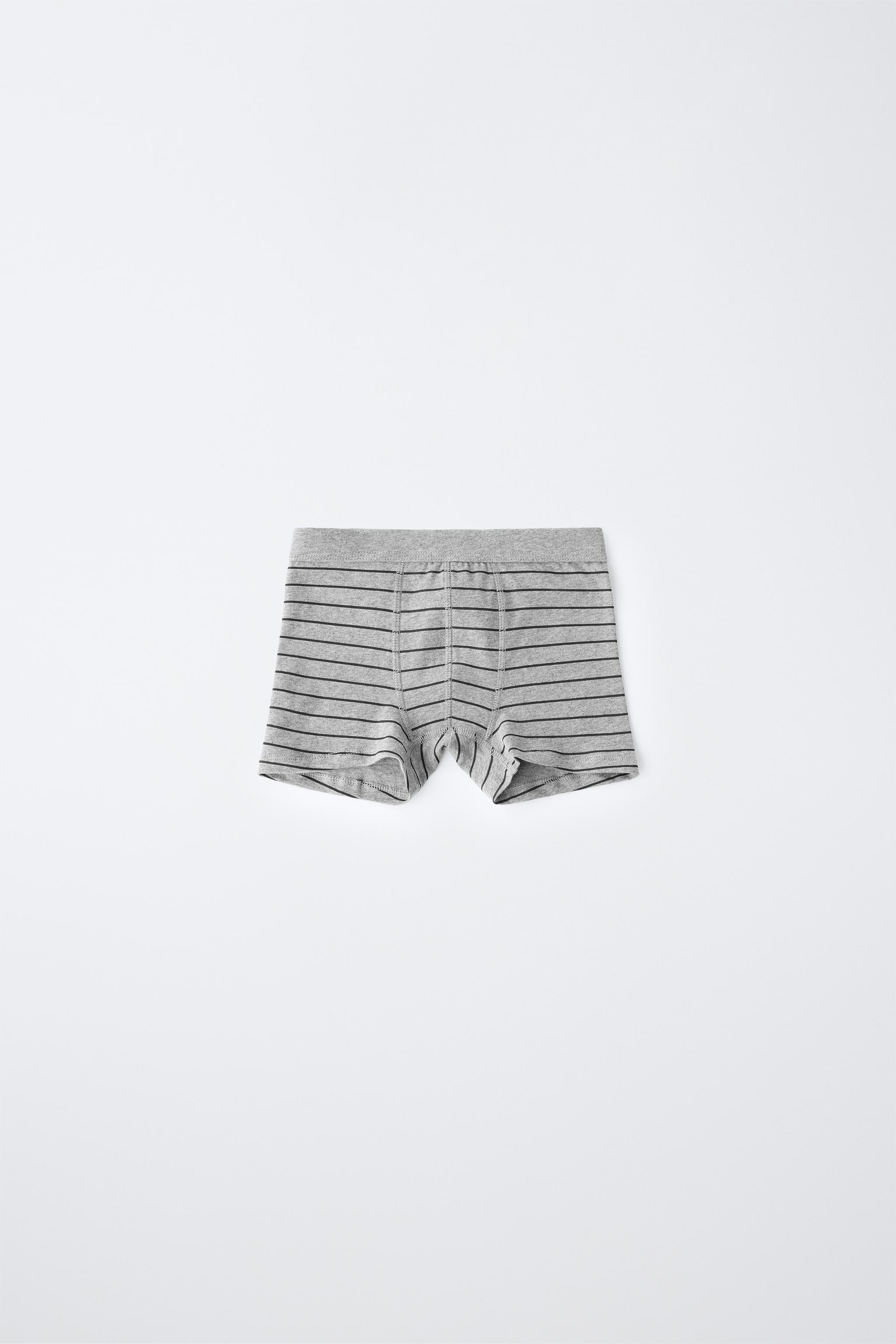 6-14 ANS / LOT DE CINQ BOXERS RAYURES ET UNIS