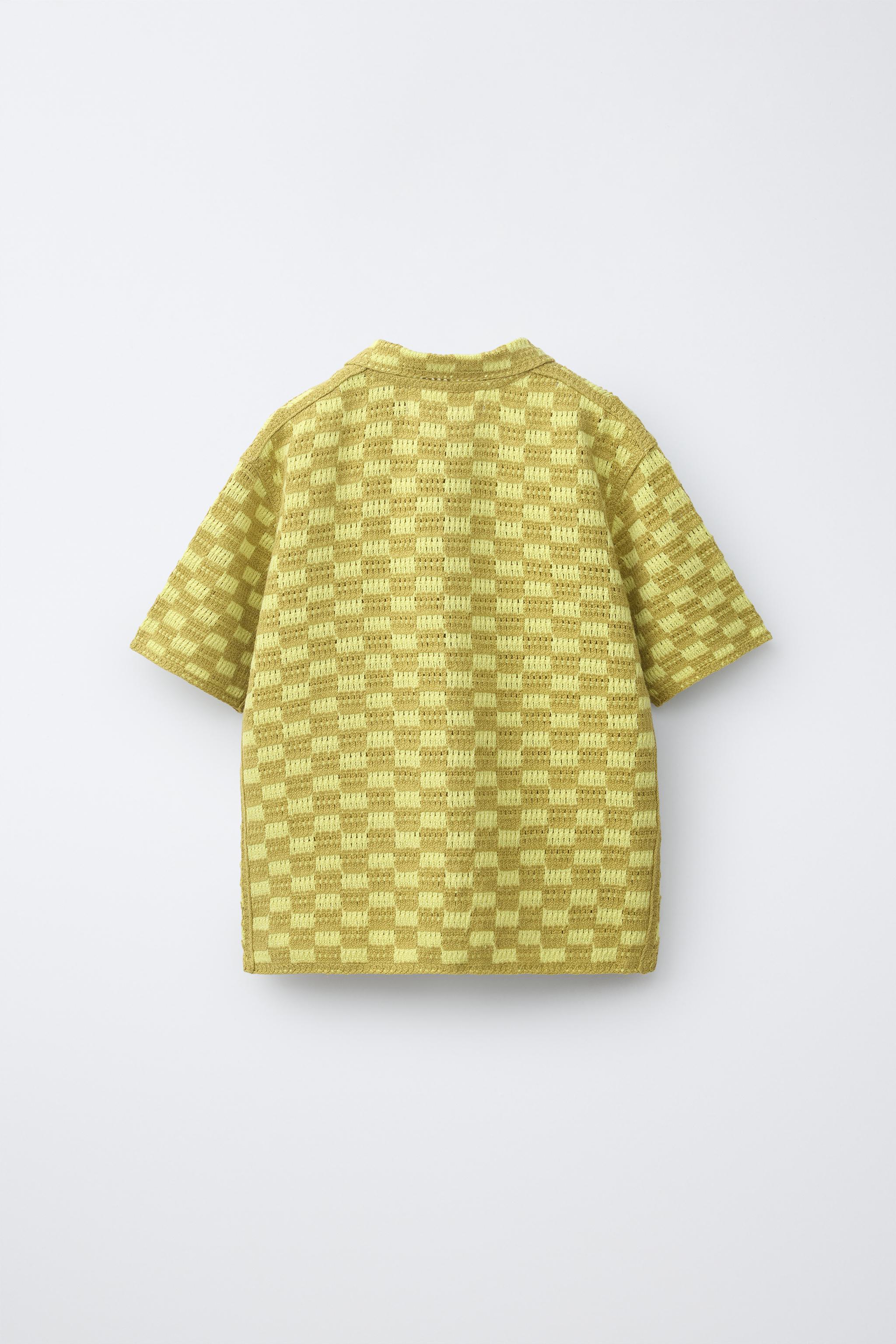 CHECKERBOARD CROCHET SHIRT