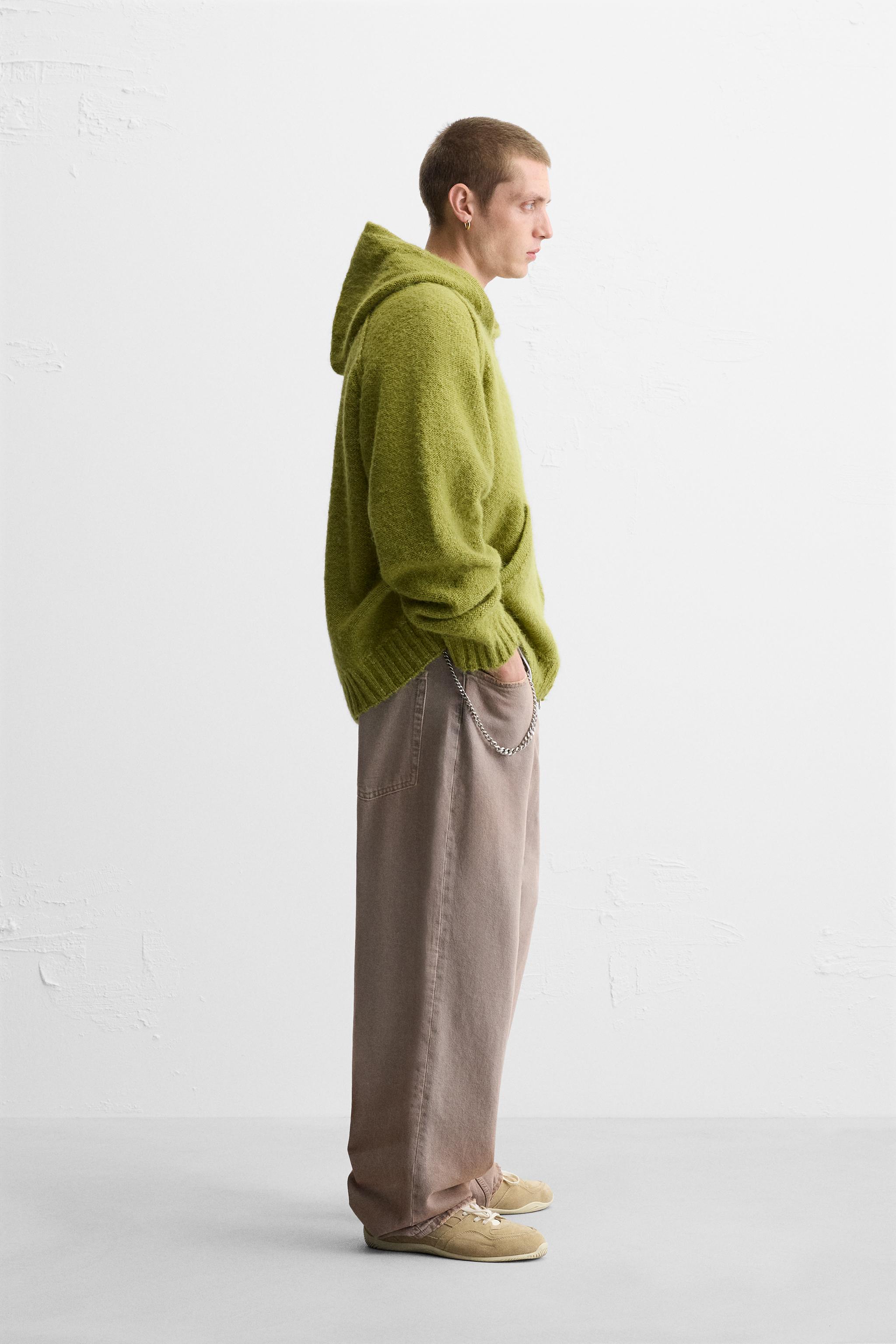 ayaneグレー フード付き ニットジャケット フード付きニットジャケット - ピスタチオ | ZARA Japan / 日本