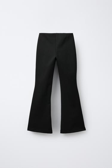 PANTALON ÉVASÉ UNI - Noir de Zara - Image 1