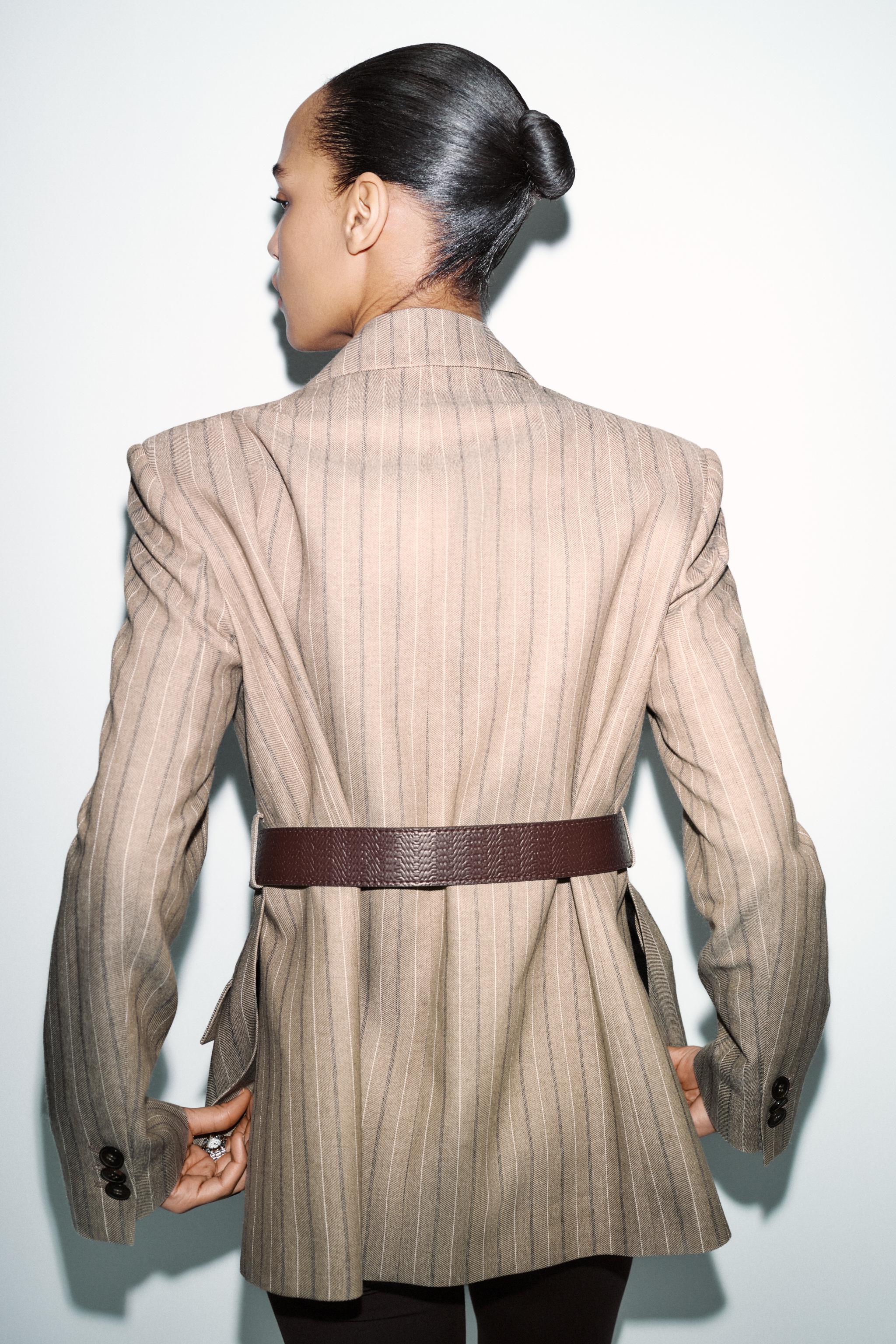 BLAZER CHEVRON AVEC CEINTURE