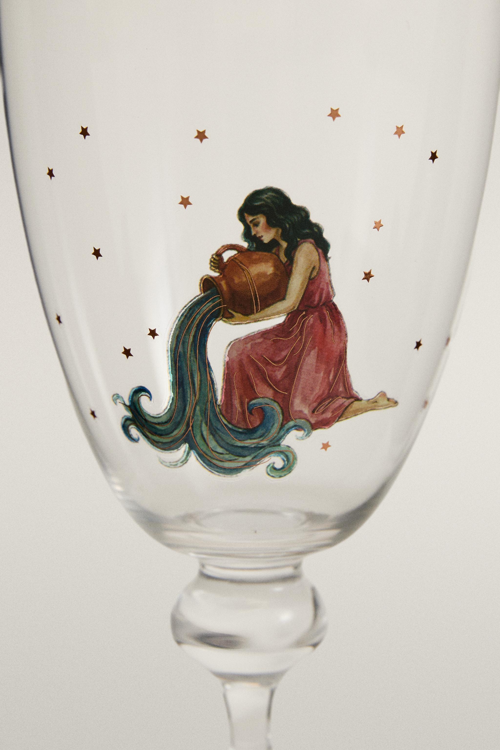 AQUARIUS ZODIAC GLASS | MARISA BERENSON