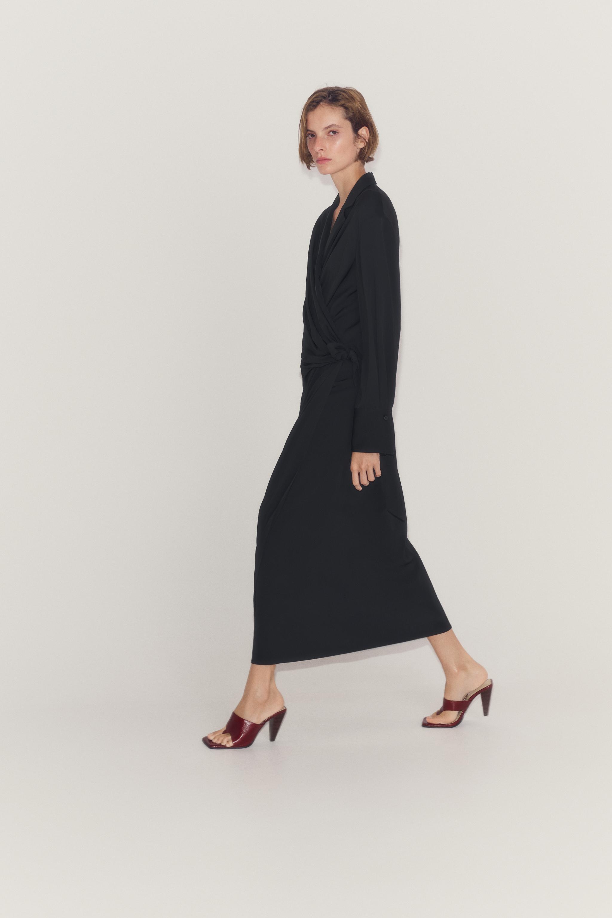 Женские платья Zara ZW COLLECTION SATIN KNOT DRESS — фото 6