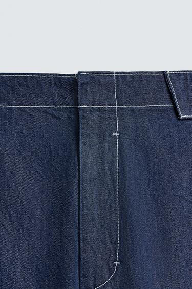 EMBROIDERED STRIPE JEANS - Indigo by Zara - Image 8