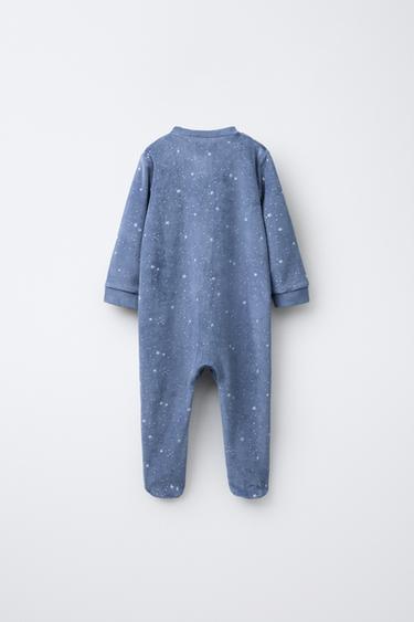 PYJAMA COMBINAISON EN VELOURS À ÉTOILES - Bleu de Zara - Image 1