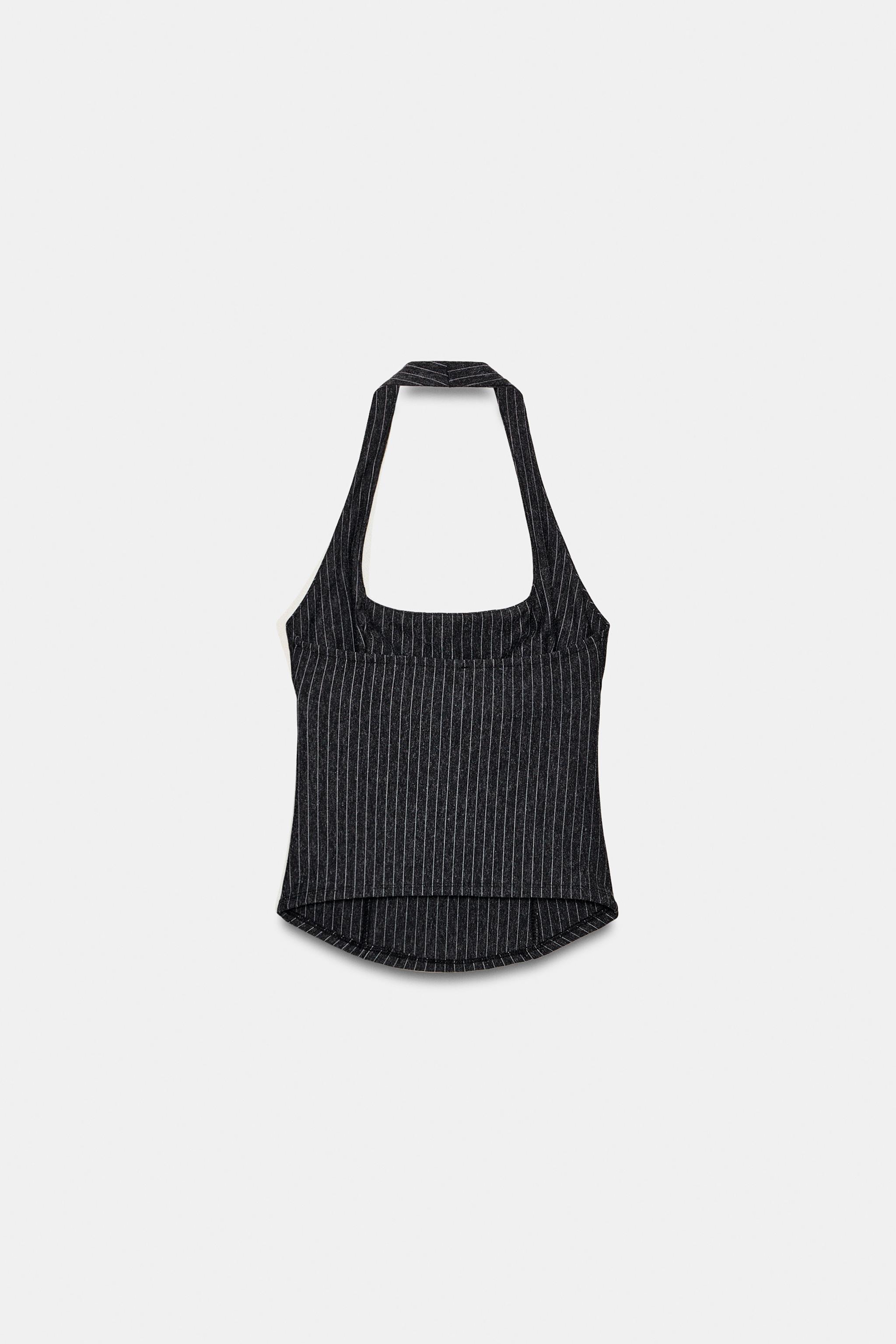 INTERLOCK HALTER TOP - Black | ZARA United States