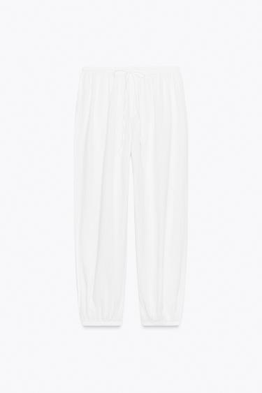 FLOWING BALLOON TROUSERS - White by Zara