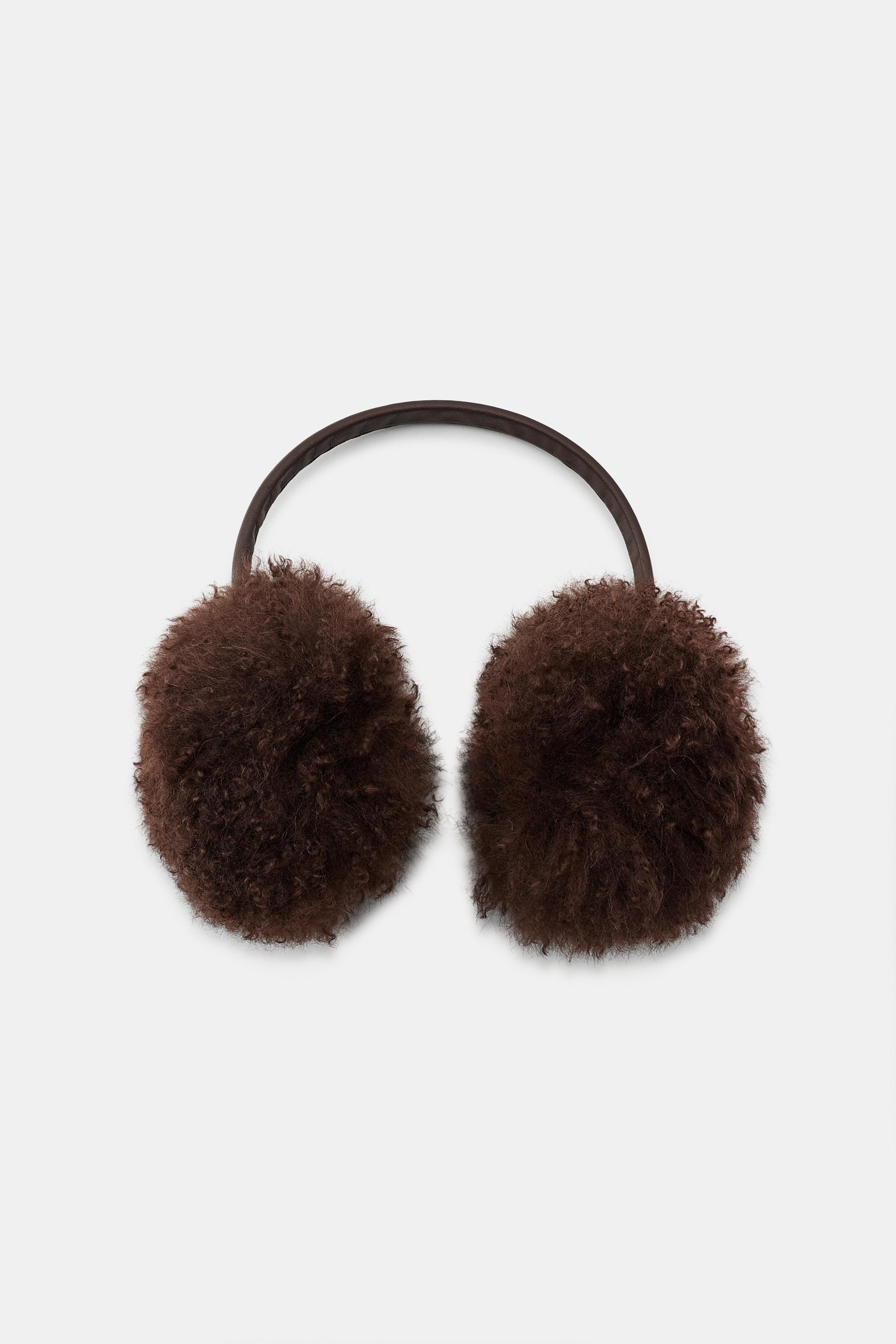 100% LEATHER FAUX FUR EARMUFFS