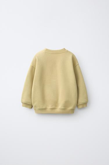 GARMENT-DYED SOLID SWEATSHIRT — Khaki 2