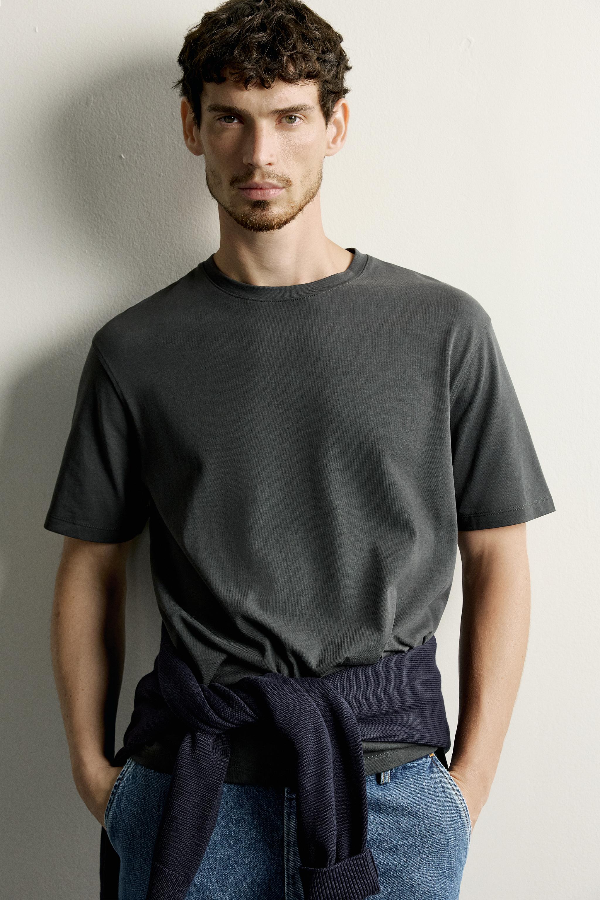 Мужские футболки Zara SHORT SLEEVE MEDIUM WEIGHT T-SHIRT — фото 5
