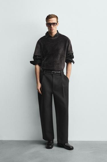 CAMISETA ESTRUCTURA LAVADA - Gris oscuro de Zara