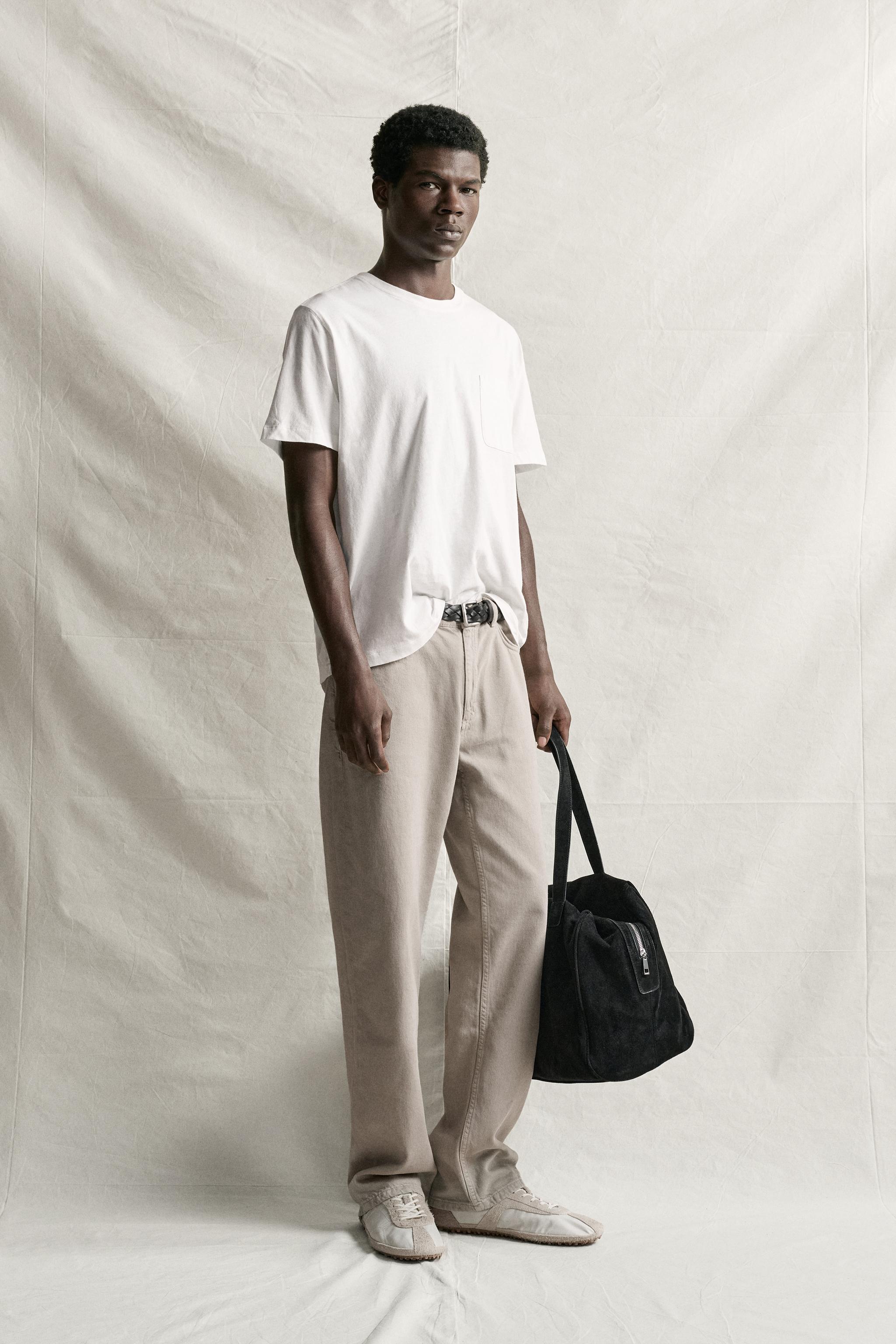 コットンヘンプ 軽量デニムパンツ - ライトベージュ | ZARA Japan / 日本