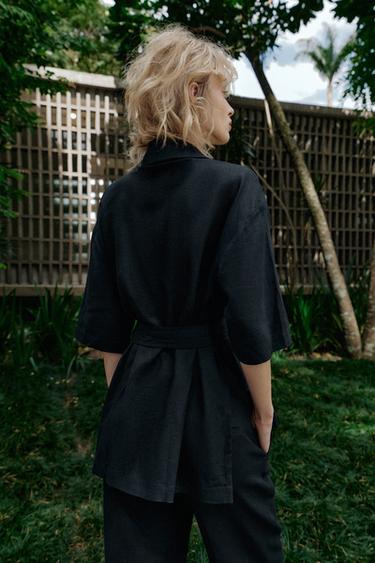 ENSEMBLE VESTE ET PANTALON EN LIN - Lavande de Zara - Image 3