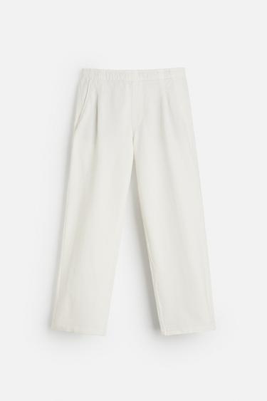 PANTALÓN JOGGER PLIEGUES - Crudo de Zara