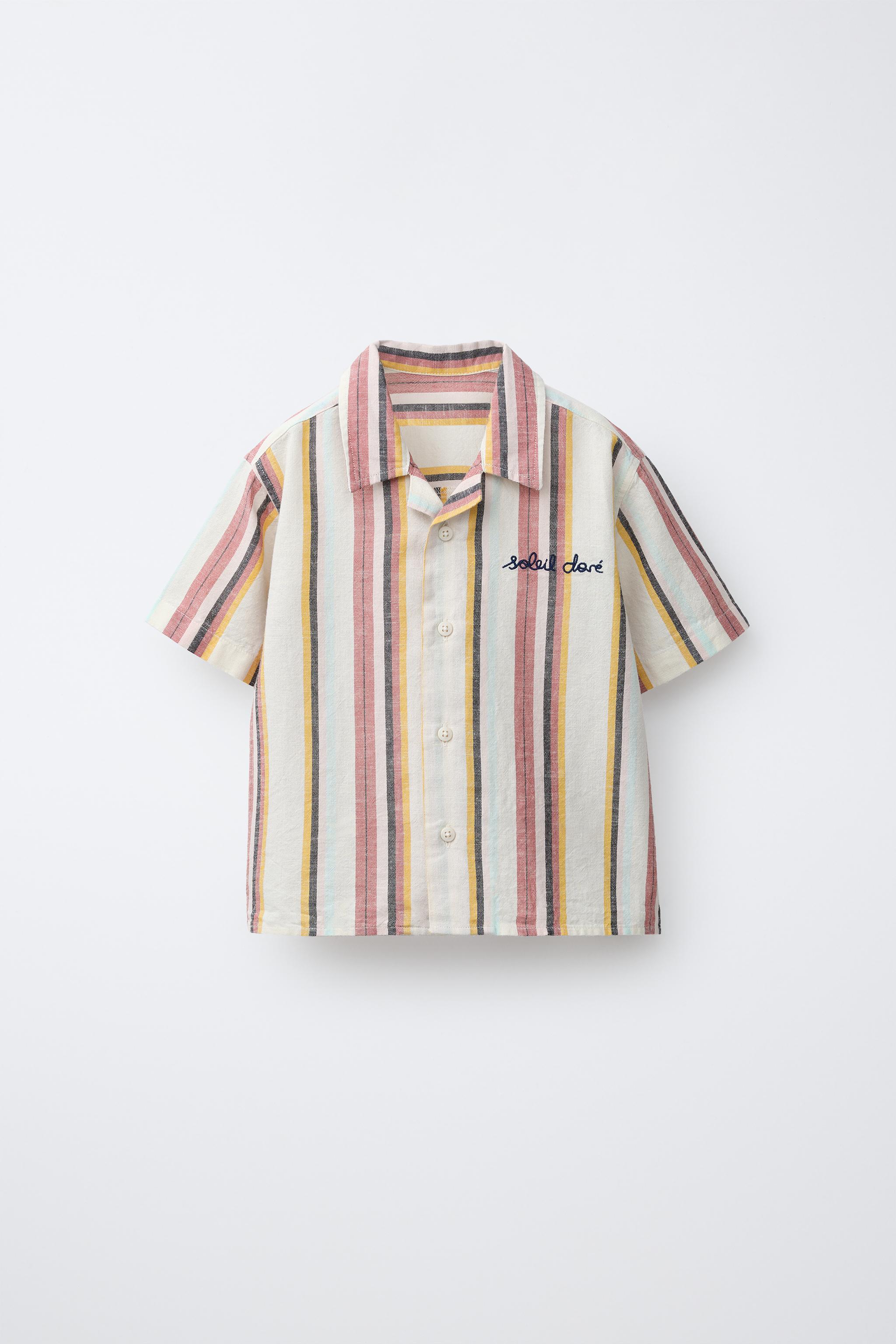 CHEMISE À RAYURES AVEC COTON ET LIN