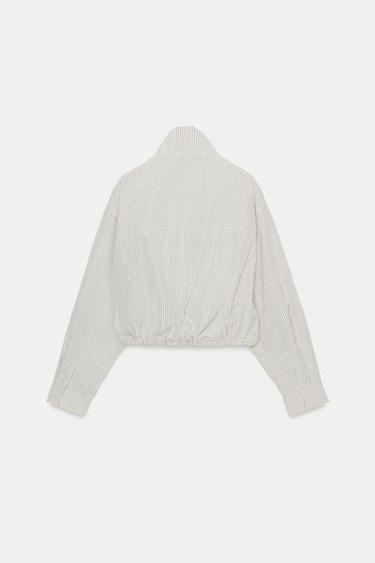 VESTE EN NYLON À CARREAUX - Blanc / Noir de Zara - Image 10