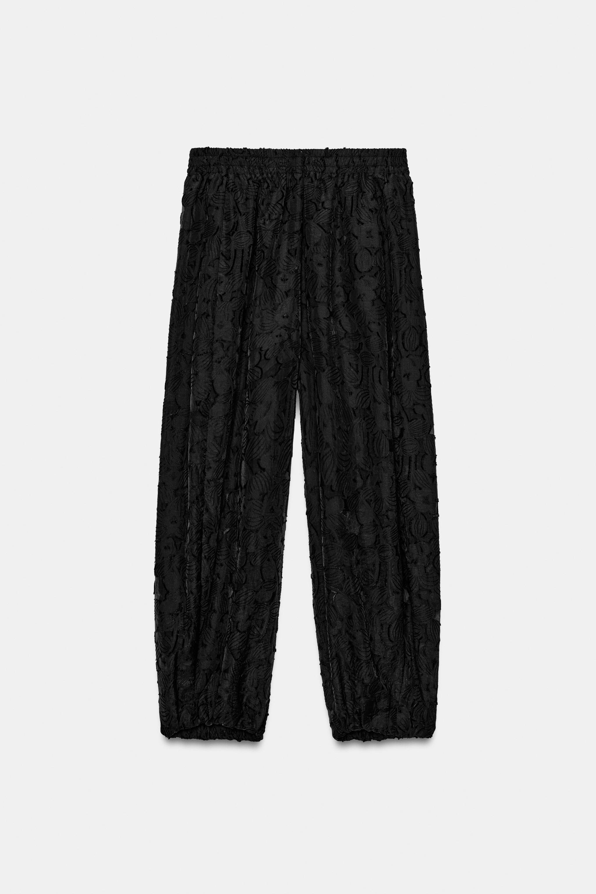 Zara Devore Şalvar Pantolon görsel 6