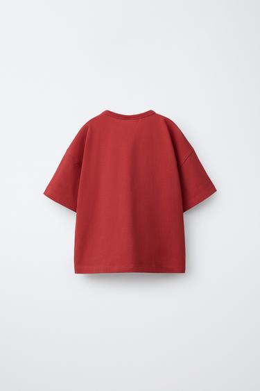 ORFAYO © EMBROIDERED T-SHIRT - Red by Zara - Image 1