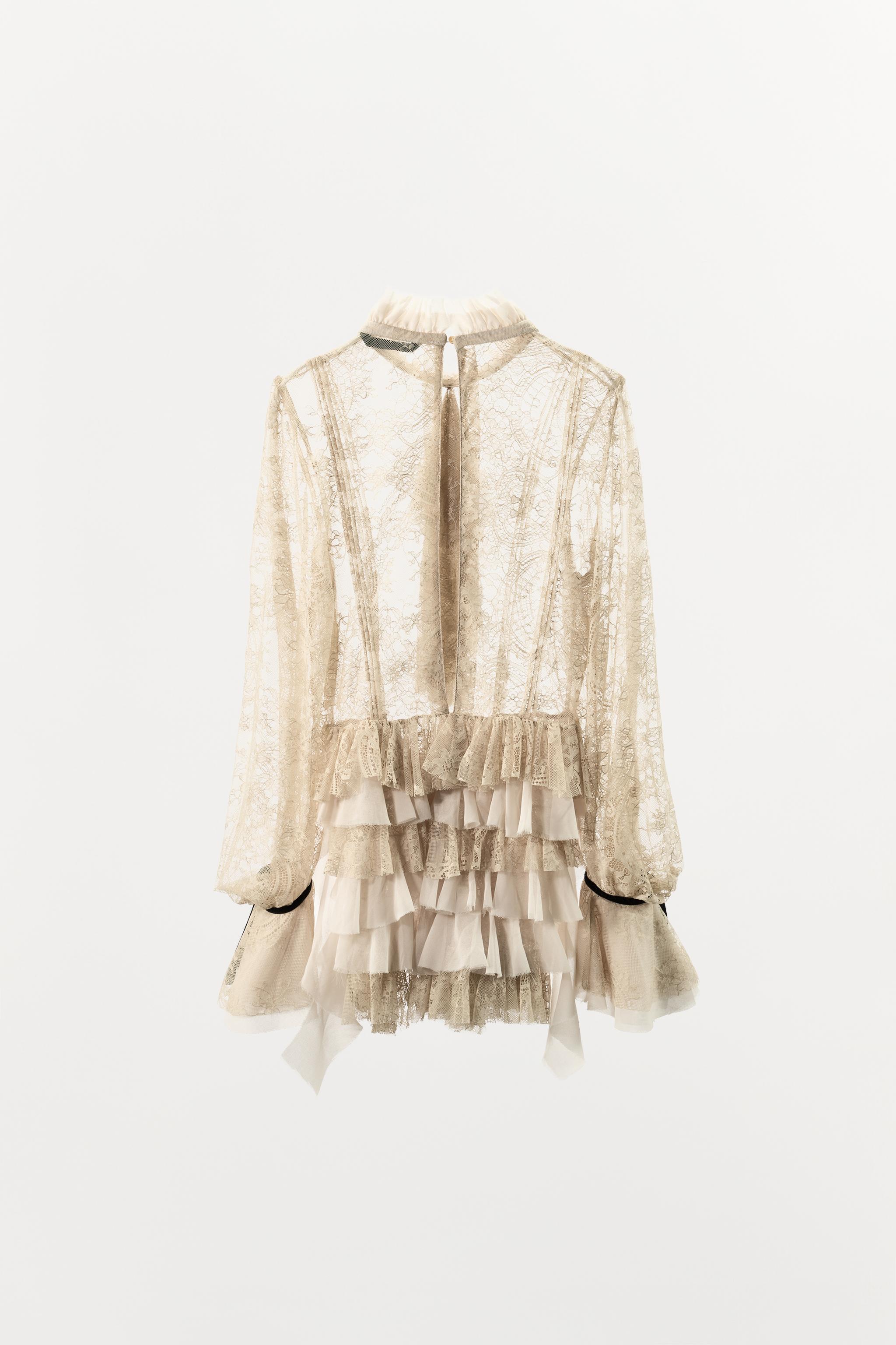 LACE RUFFLE TOP ZW COLLECTION LIMITED EDITION