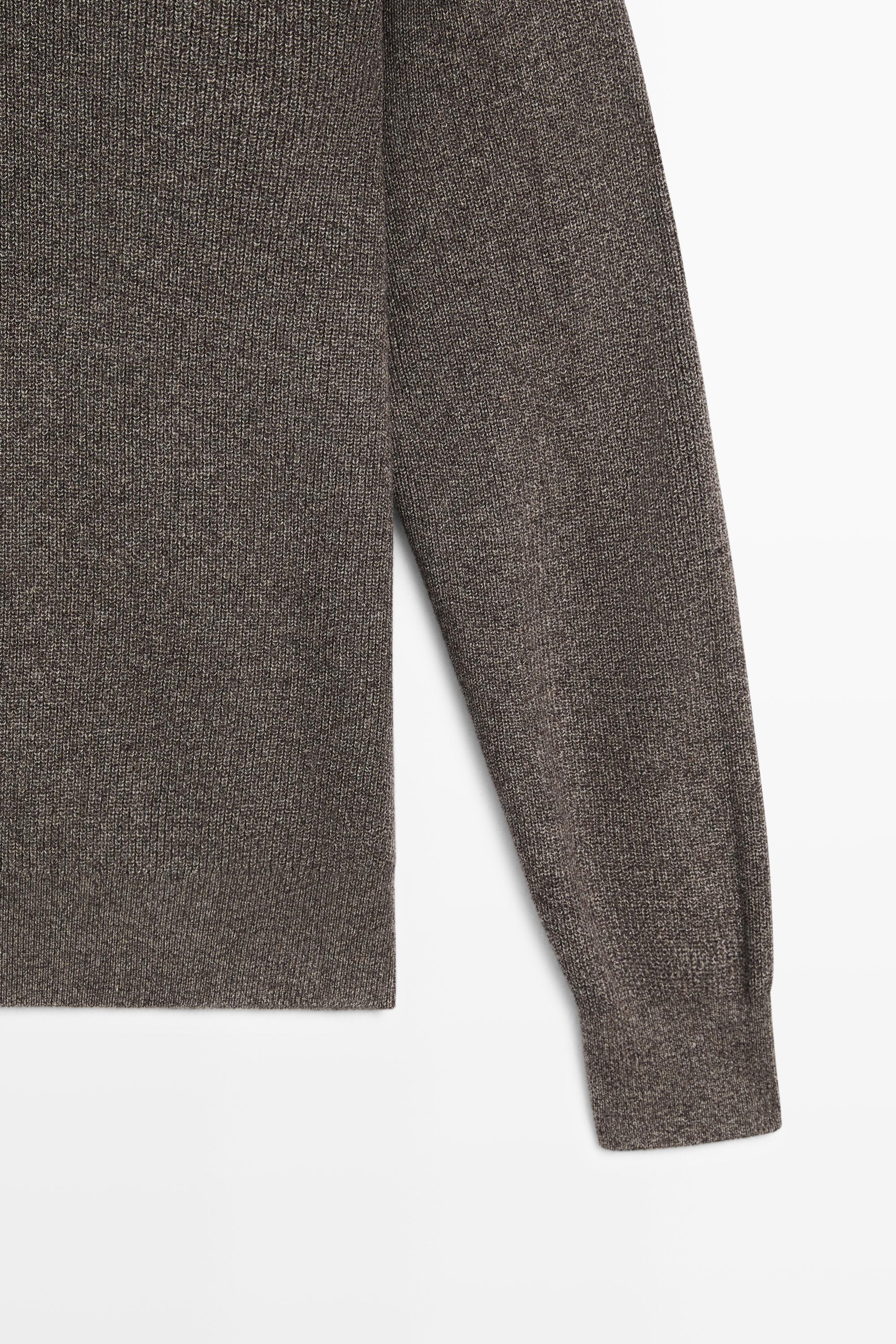 Mock neck knit sweater with zip