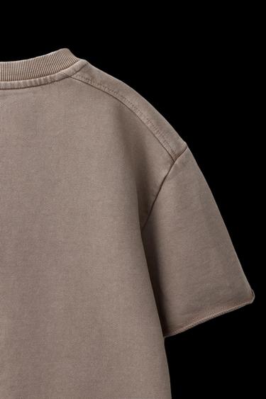 T-SHIRT JOGGING IN VERWASCHENER OPTIK - Braun / Braungrau von Zara