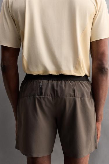 COLOUR BLOCK RUNNING SHORTS - Brown by Zara - Image 5