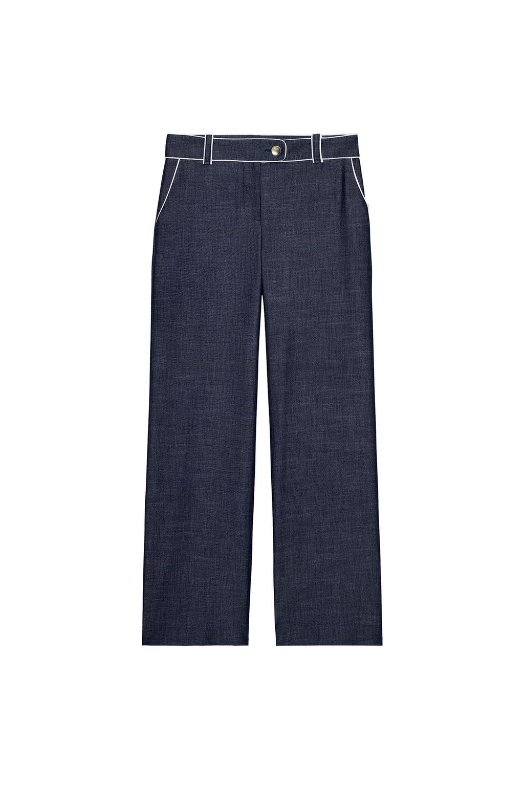 CONTRASTING PIPING WIDE LEG PANTS - image 3