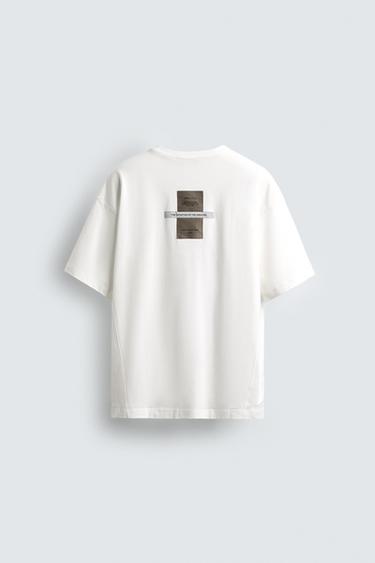 T-SHIRT WITH CONTRAST LABELS - White de Zara - Image 6
