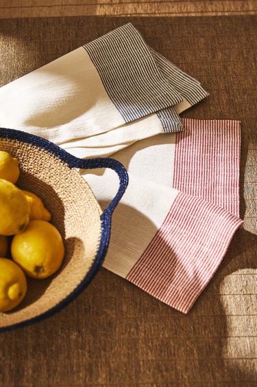 SET OF DYED THREAD TEA TOWELS (SET OF 2) - Blue by Zara - Image 5